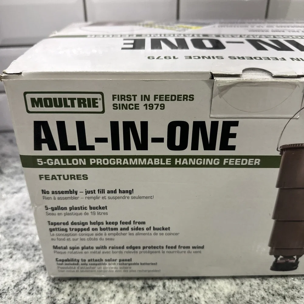 Moultrie 5-Gallon Programmable All-in-One Hanging Deer Feeder NEW‎ IN BOX